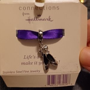 Connections from Hallmark Stainless steel silver charm-ballet slippers
